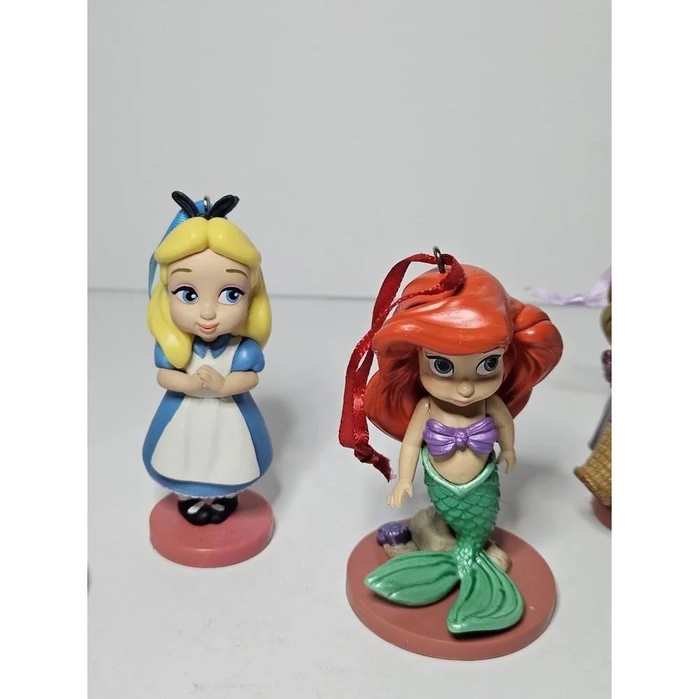 Disney Store Animators Collection Ornament Lot of 6 Princess Tink Ariel Aurora